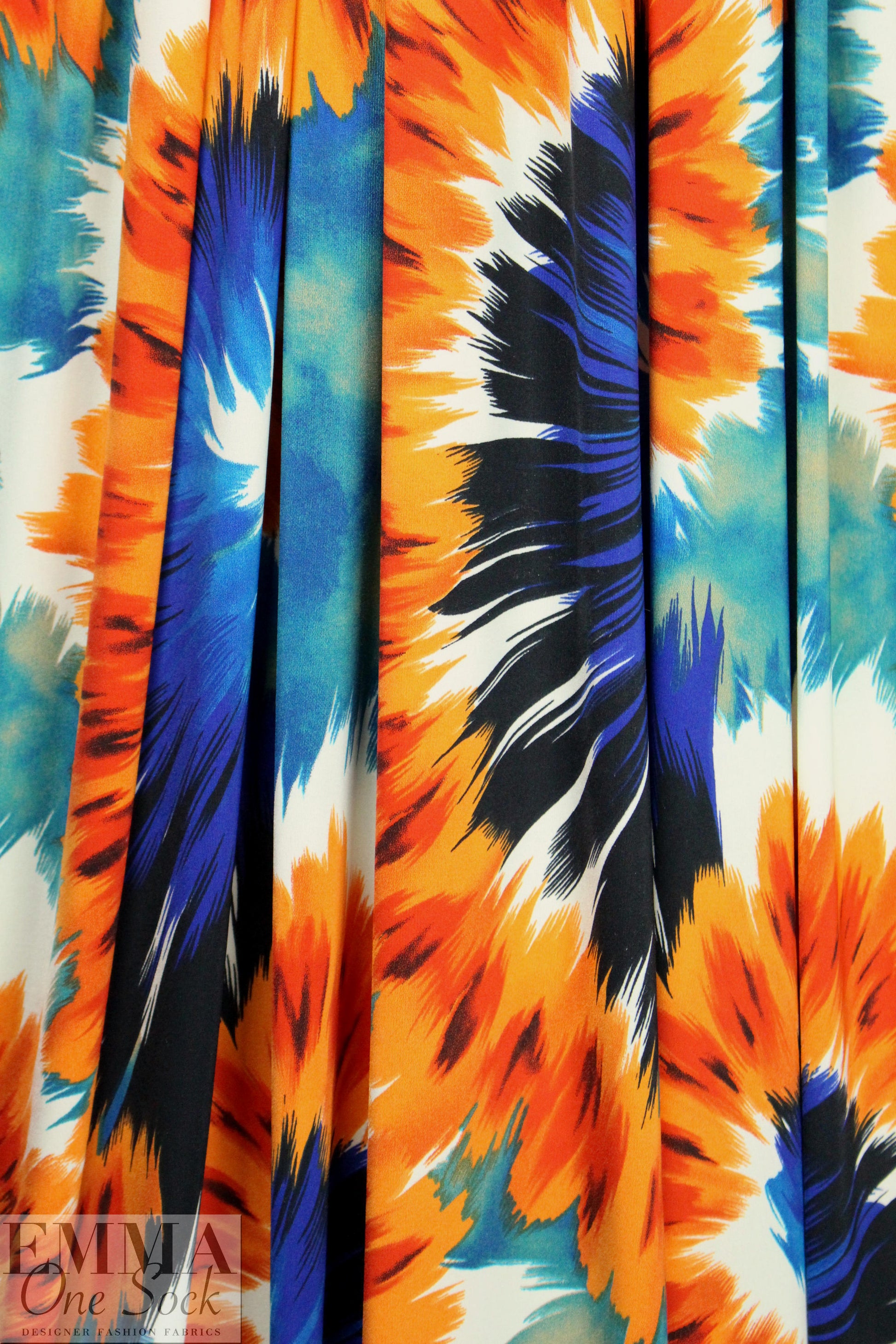 CA designer bold and bright print ITY knit