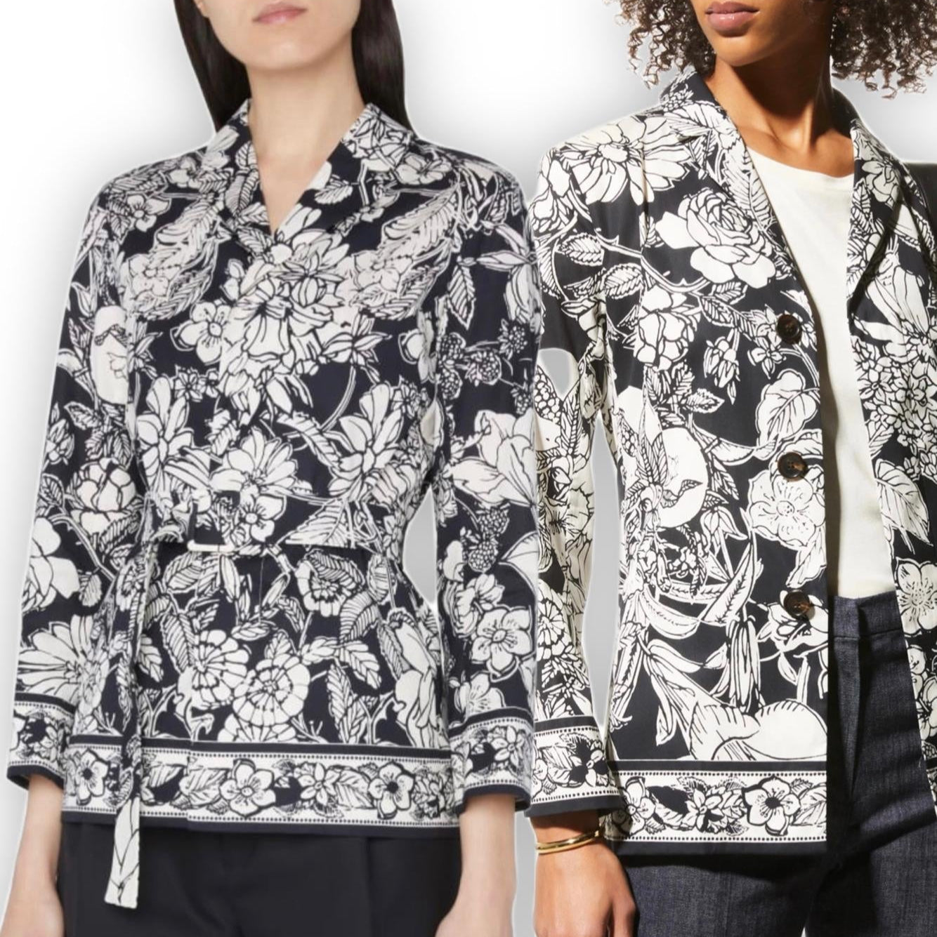 M@x Mara stretch cotton poplin border print