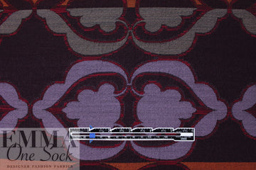 Italian 'mulberry mirror' wool blend jacquard - lilac/mulberry 1.625 yd