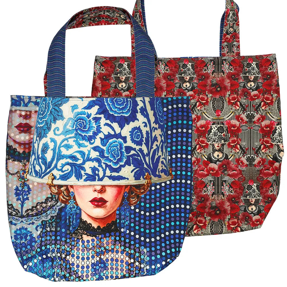 Dutch 'baroque blooms' canvas bag panel *pattern included*
