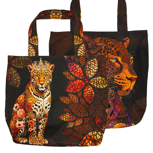 Dutch 'sunset leopard' canvas bag panel *pattern included*