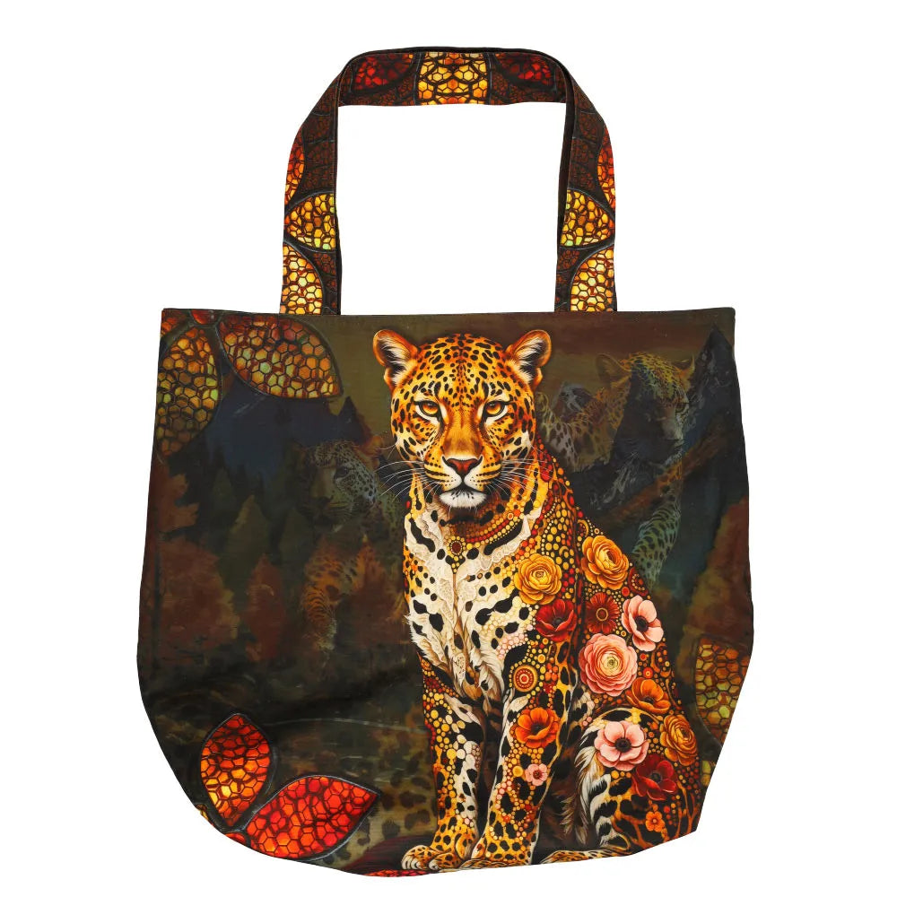 Dutch 'sunset leopard' canvas bag panel *pattern included*