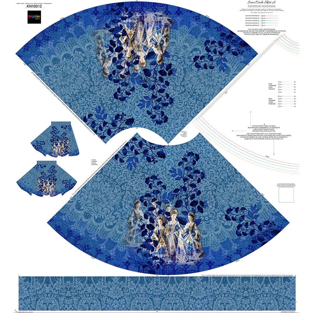 Dutch 'Bleu Elegance' skirt panel *pattern included*