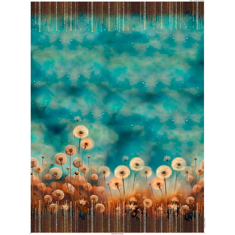 jersey, cotton/elastic Dutch dress panel print 'Dapper Dandelion'