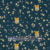 Kokka Japan "Echino Fox" cotton lawn - marine blue