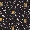 Kokka Japan "Echino Fox" cotton lawn - black
