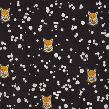 Kokka Japan "Echino Fox" cotton lawn - black