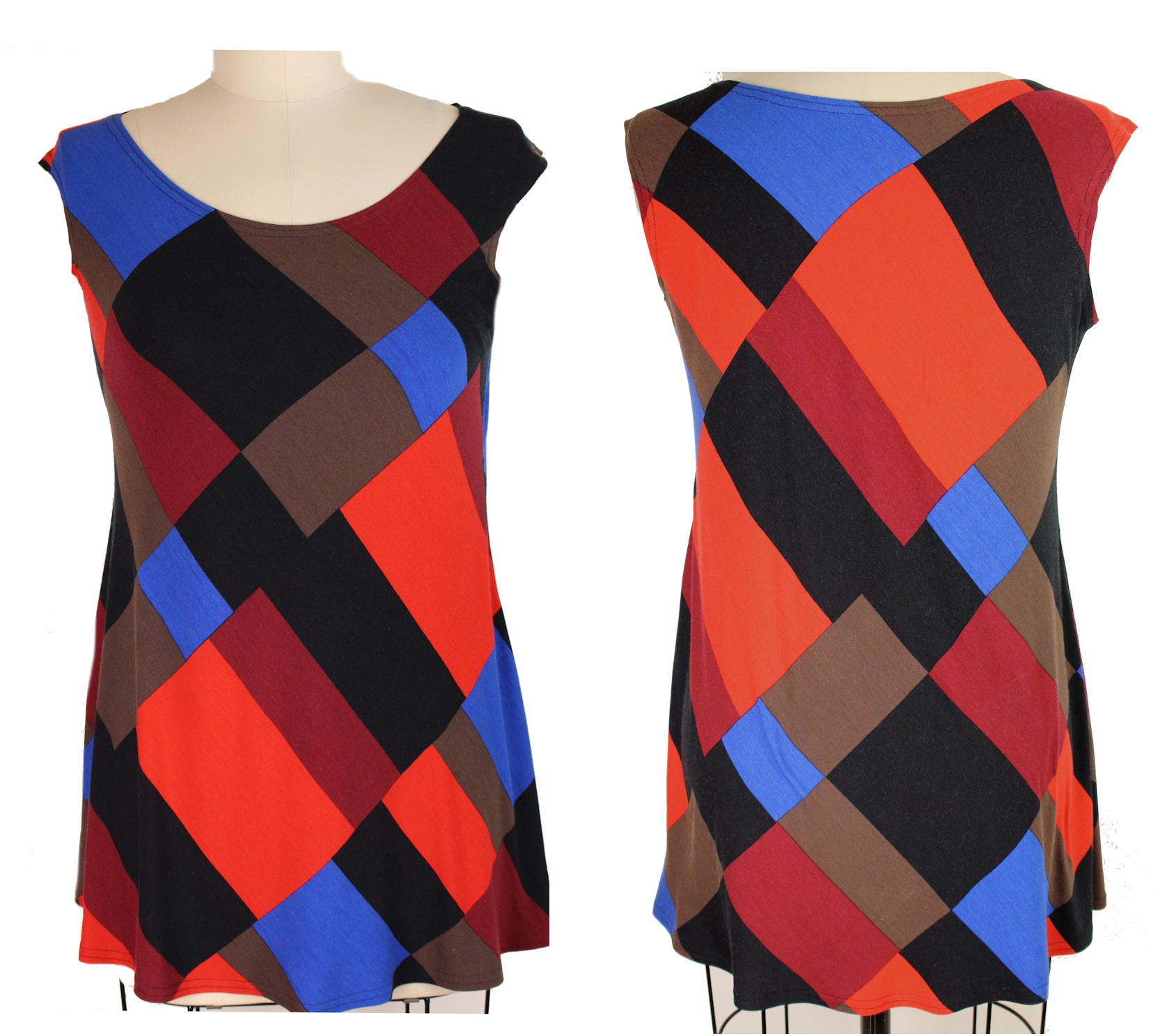 French cubist graphic viscose/span knit