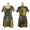 NY designer autumn earth graphic scuba knit