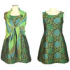 Italian floral jacquard brocade - emerald tones 1.375 yd