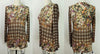 Italian viscose/wool knit - sepia floral/plaid 1.875 yd
