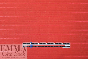 ribbon stripe linen woven - fiesta red 1 yard