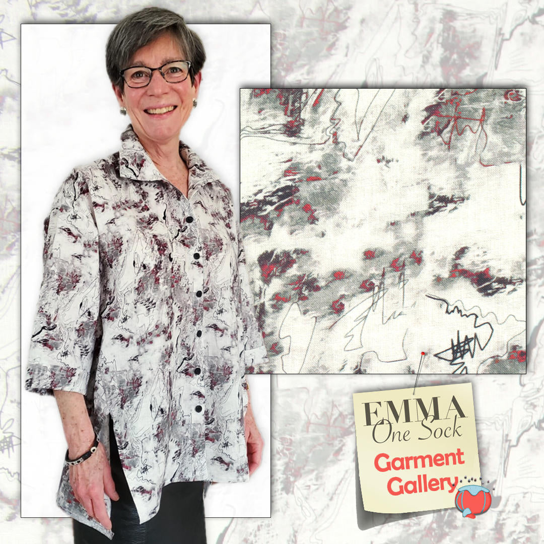100% linen digital print - Miro' deconstructed