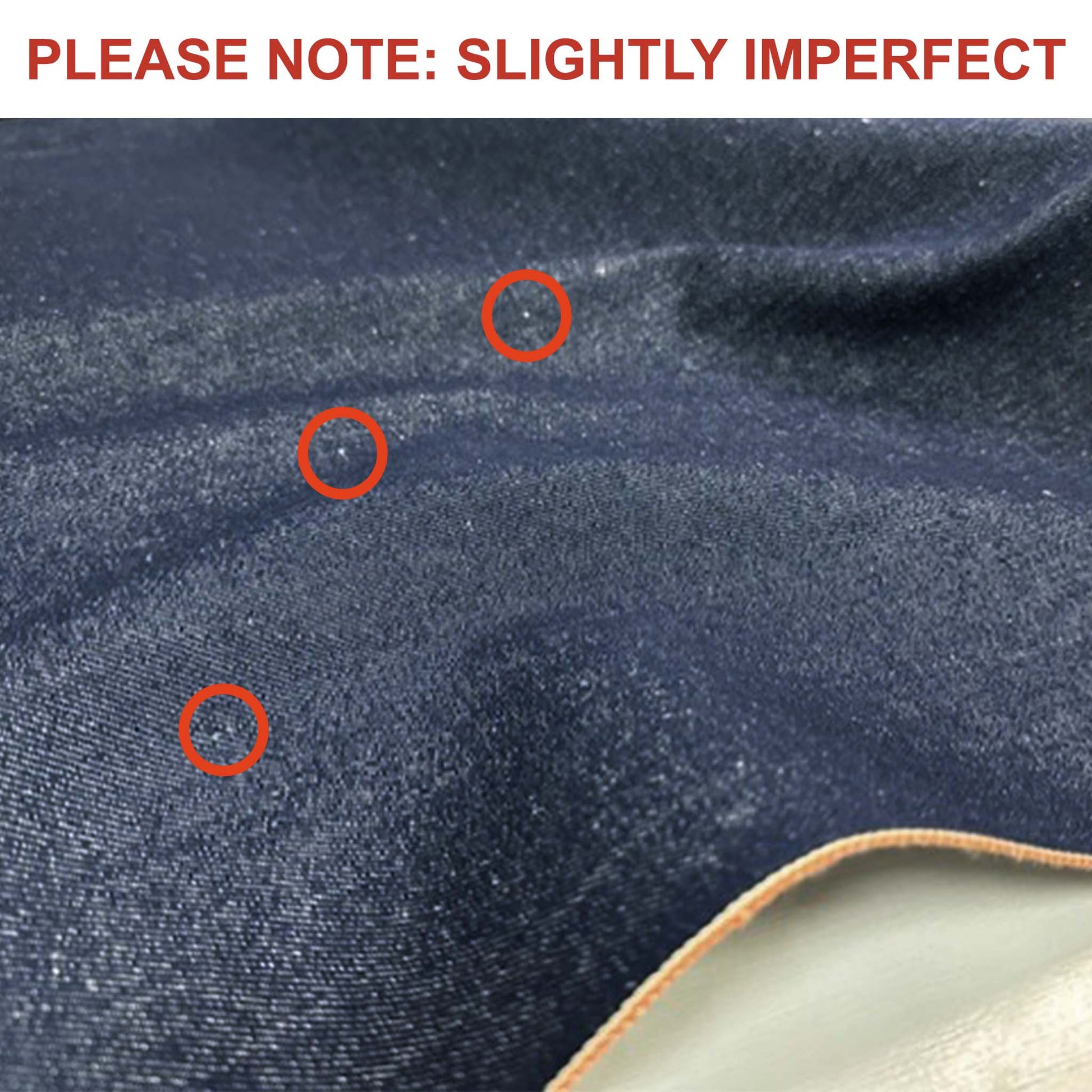 Japanese selvedge denim 325 GSM - orange selvedge/dark indigo *slight imperfections*