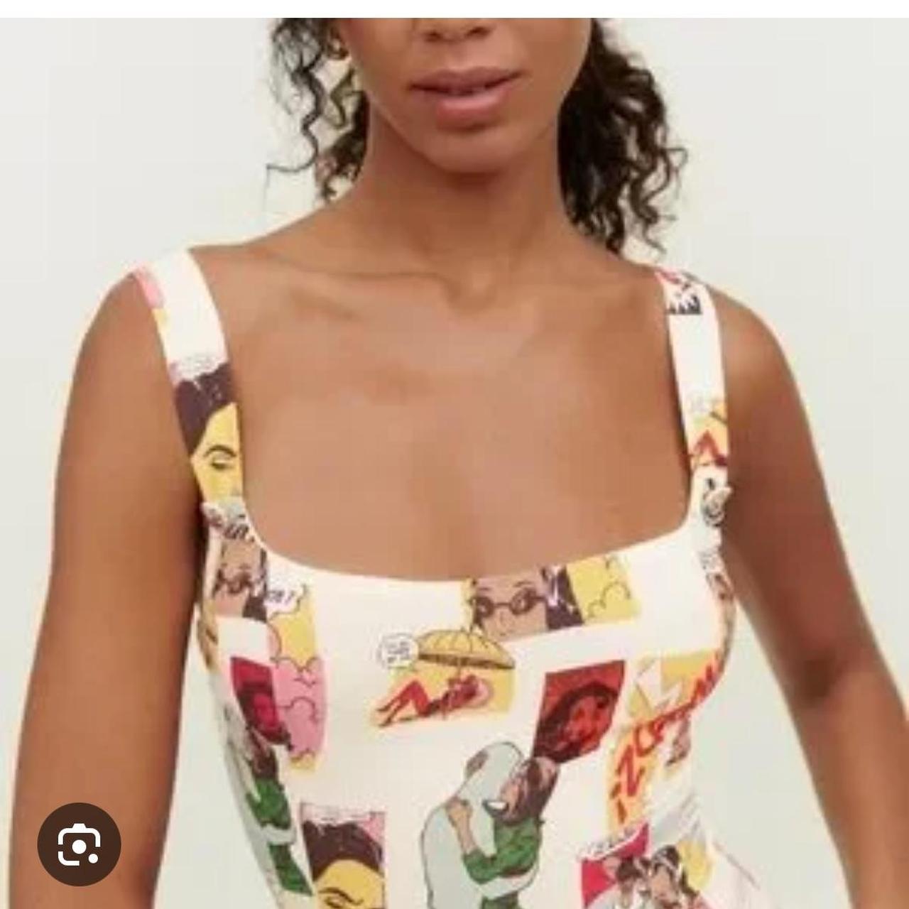 Ref0rmation 'vintage comic' viscose crepe woven