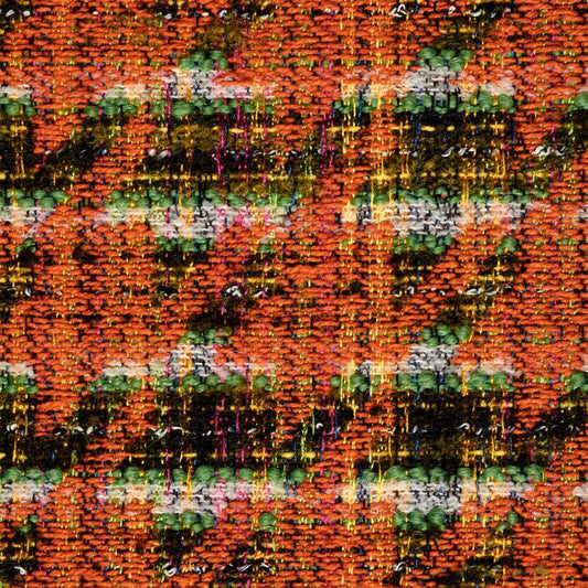 Fine Italian 'modern houndstooth' suiting - pumpkin
