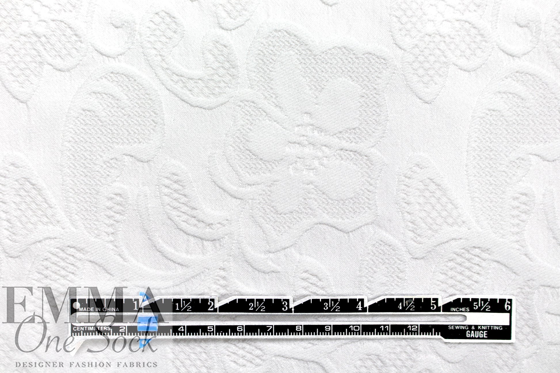 dimensional floral brocade stretch suiting - white 1.66 yd