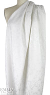 dimensional floral brocade stretch suiting - white 1.66 yd