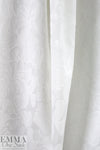 dimensional floral brocade stretch suiting - white 1.66 yd
