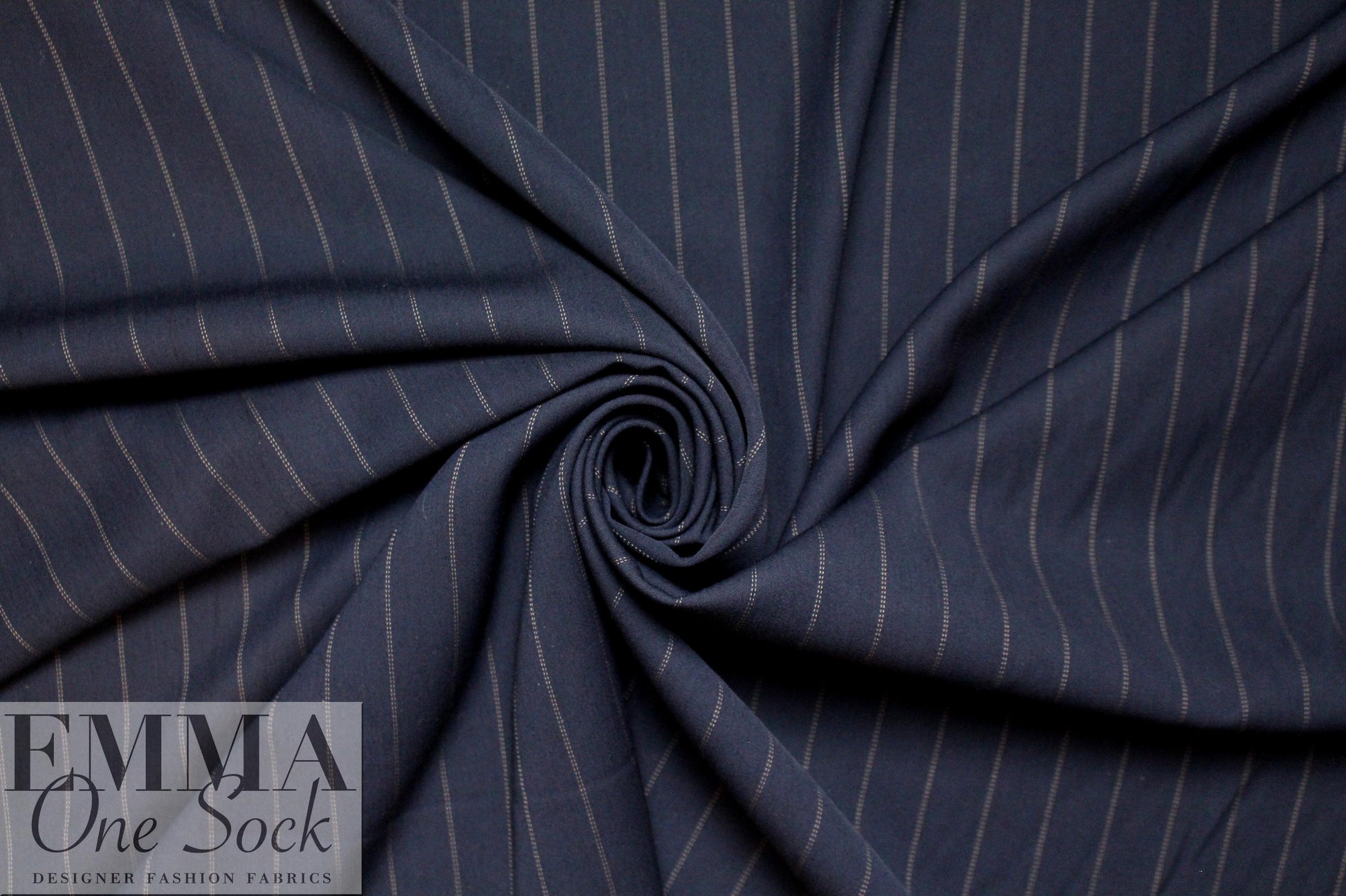 NY designer RPL stretch woven - midnight stripe