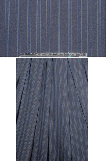 CA designer y-d stripe wool stretch - midnight