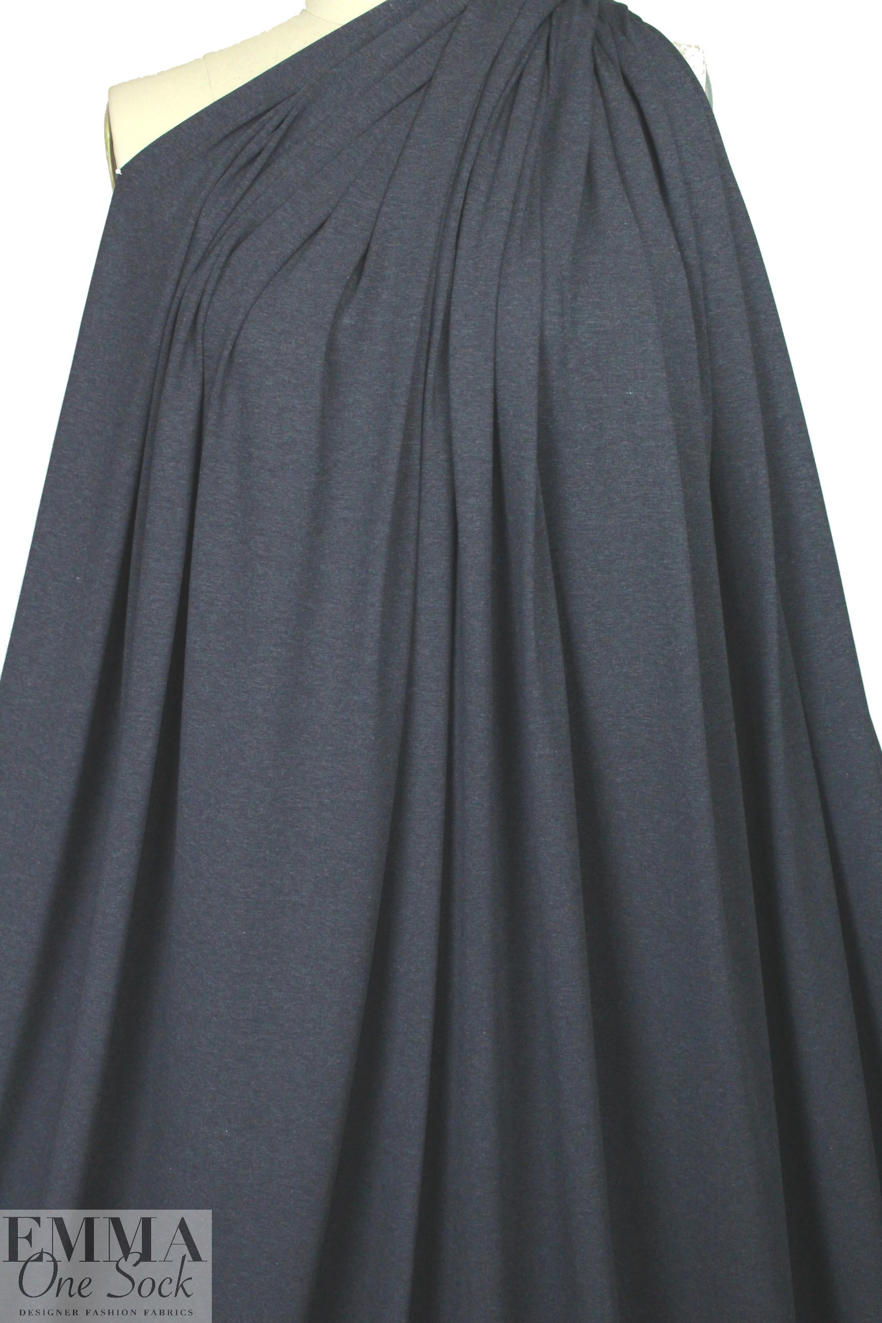 dark denim lightweight rayon jersey 4-way 1.625 yds