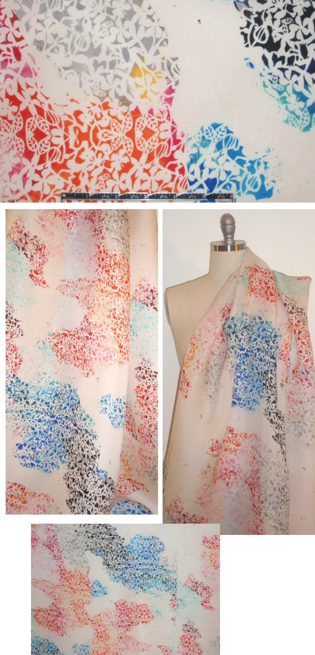 Tanya Tayl0r stamp print silk gazar