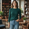 derby rib lightweight sweater knit - bottle green