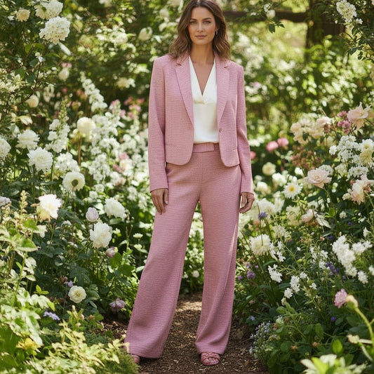 "peach blossom" lightweight stretch woven suiting