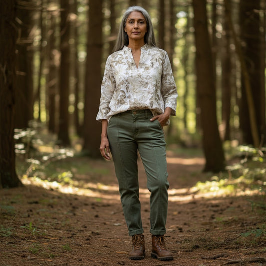 European 'sepia sketches' mid-weight linen woven