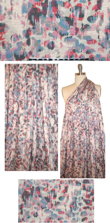 West Coast designer obscured pansies knit