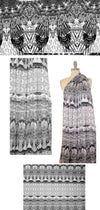 West Coast designer black/white woodcut totem knit 2 yd