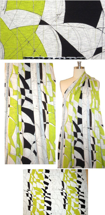 West Coast designer lime/black/gray Miró knit