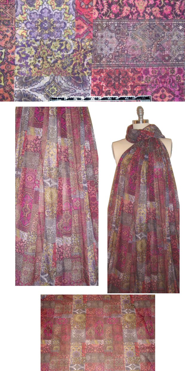 designer mesh knit - exotic patchwork 1.5 yds