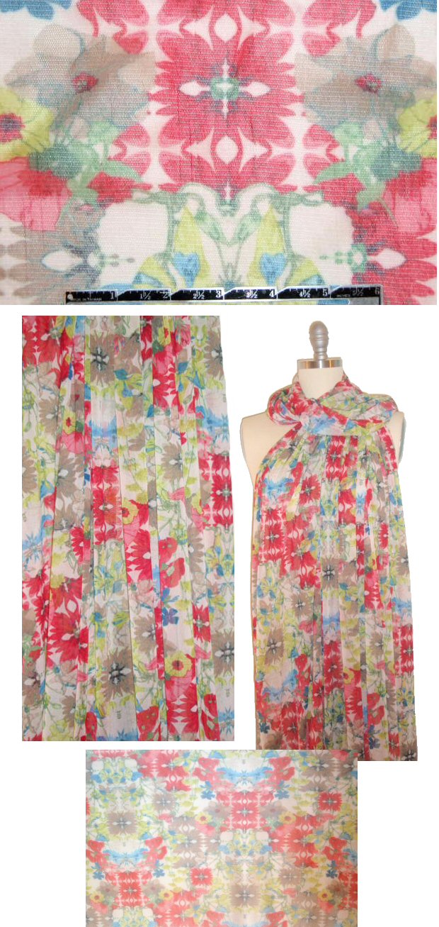 designer mesh knit - floral rorschach 1.66 yd