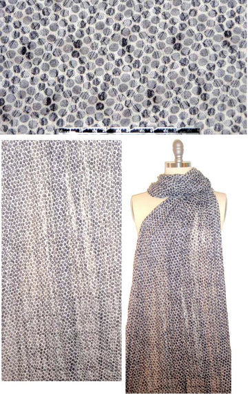 designer mesh lace knit - black/ivory dot 1 yard