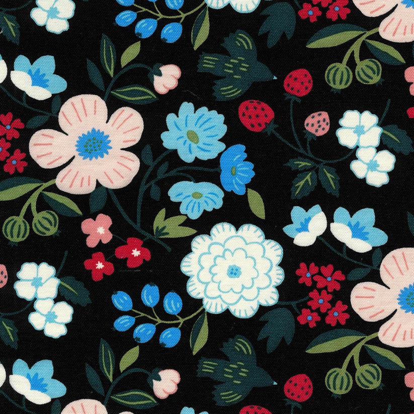 KOKKA 'Sopo' botanical cotton oxford - black