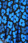Abraham vintage couture silk jacquard - blue/black .875 yds