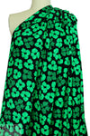 Abraham vintage couture silk jacquard - emerald/black .75 yds