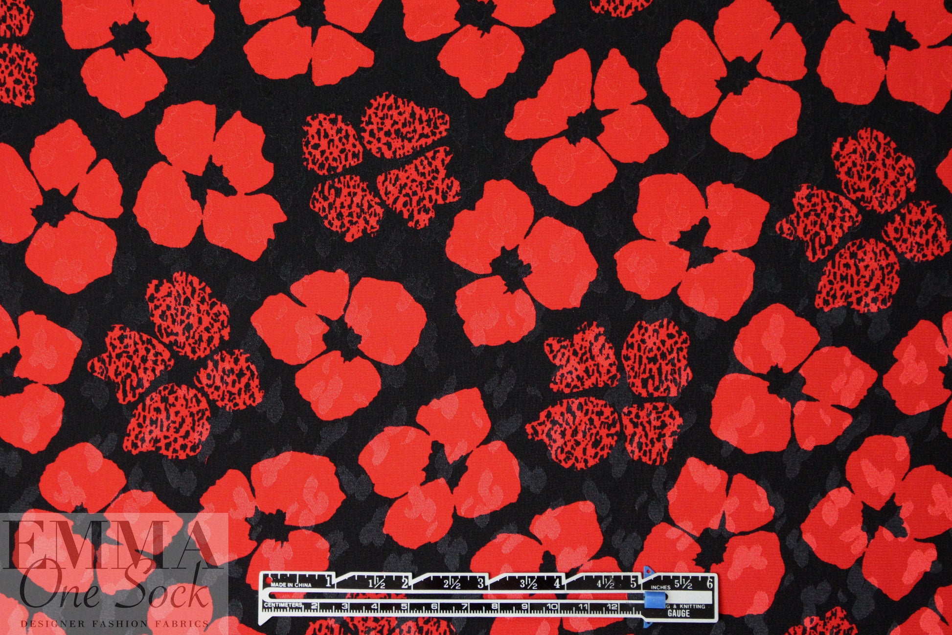 Abraham vintage couture silk jacquard - red/black