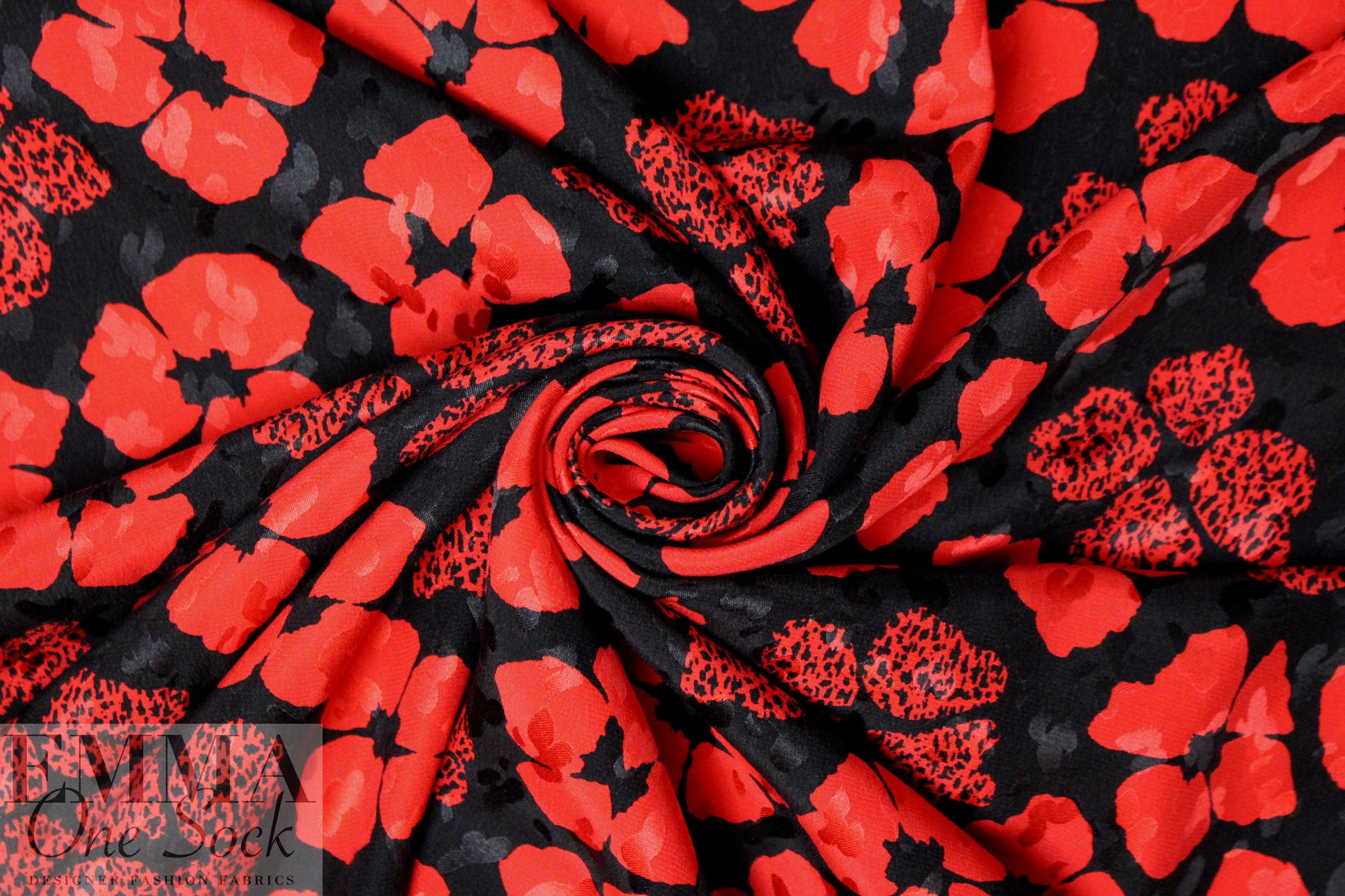 Abraham vintage couture silk jacquard - red/black