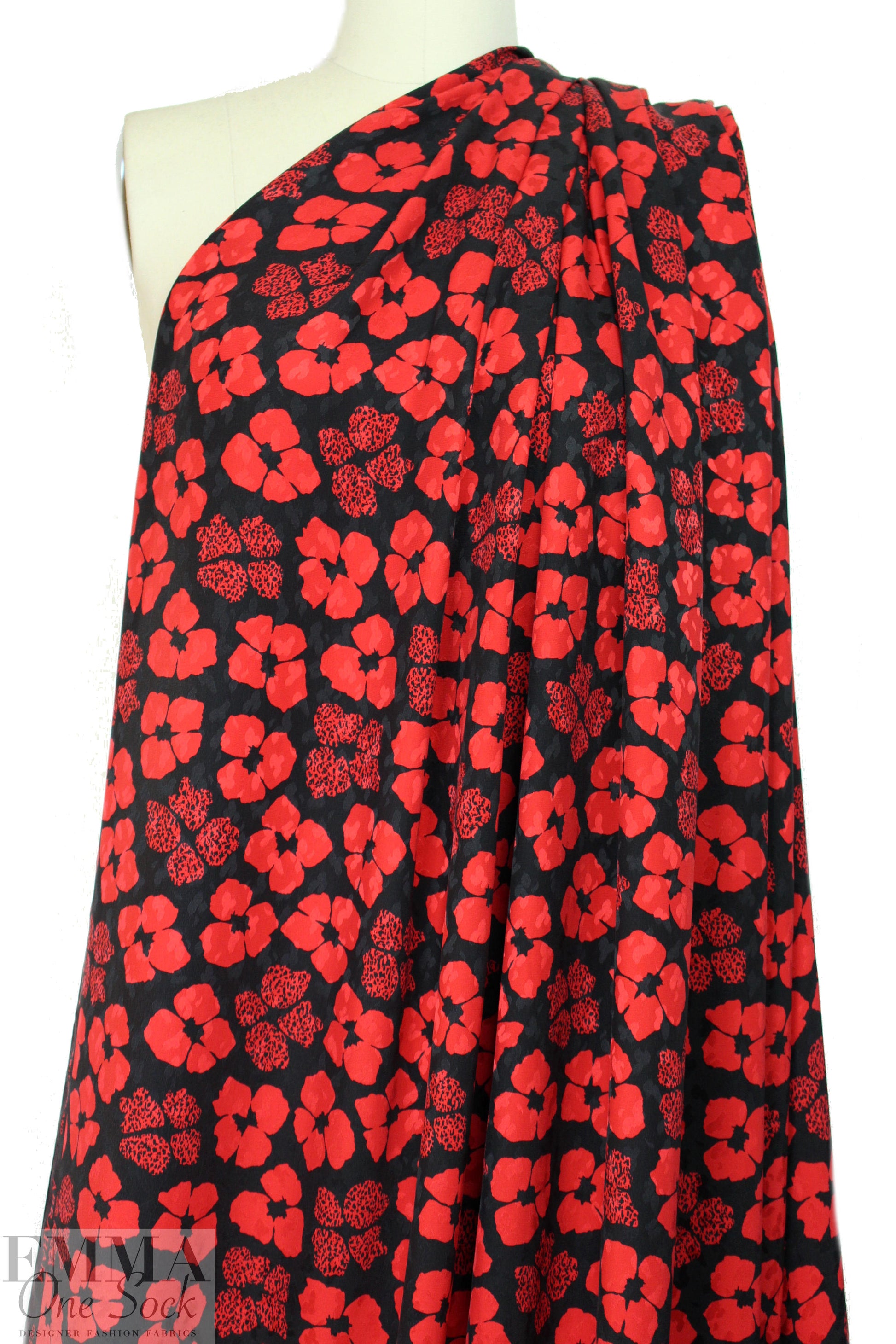 Abraham vintage couture silk jacquard - red/black