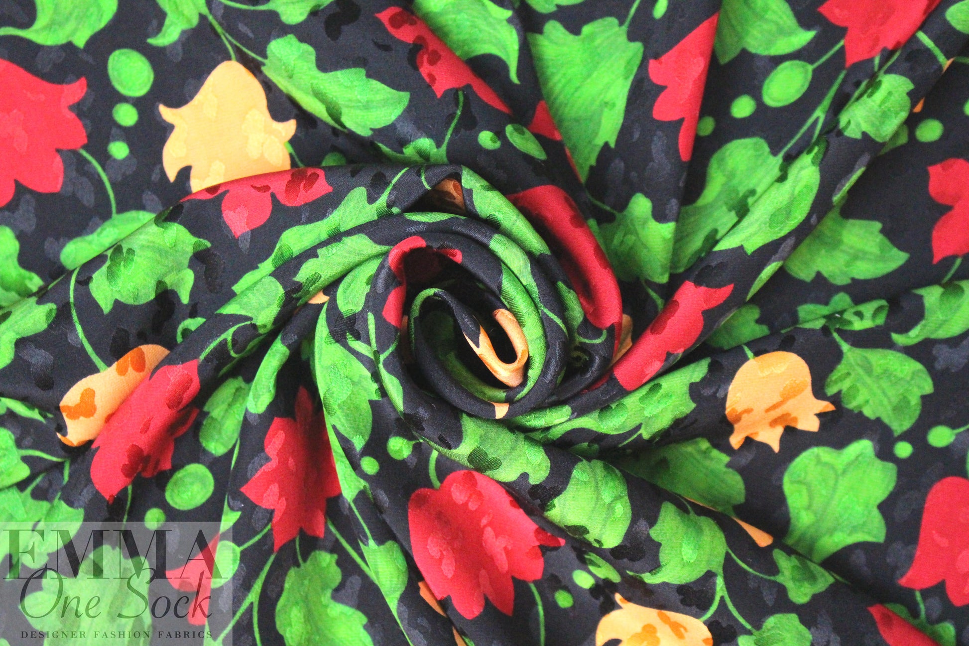 Abraham vintage couture silk jacquard - ruby/emerald 1.25 yd