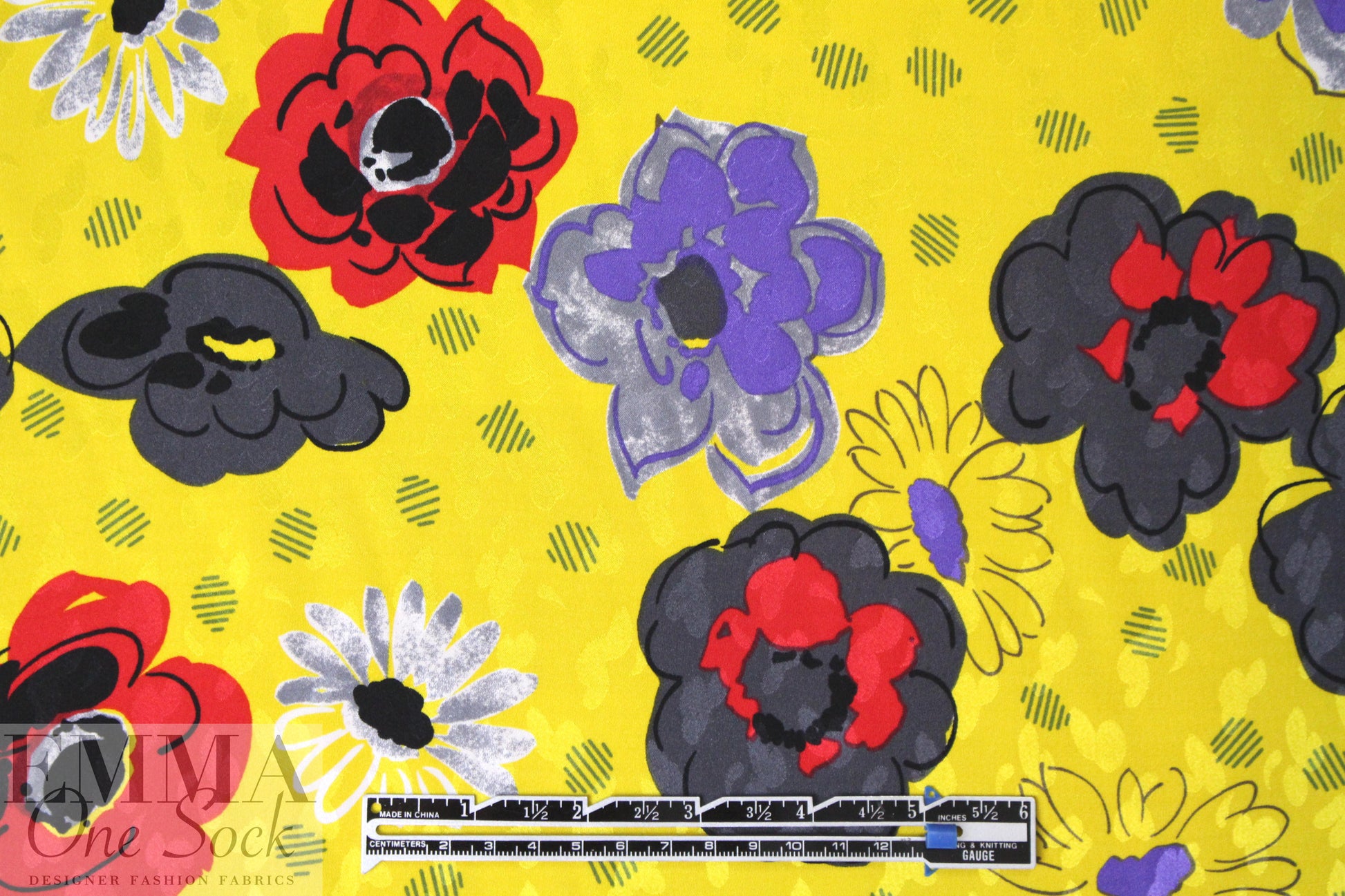 Abraham vintage couture silk jacquard - cherry/buttercup