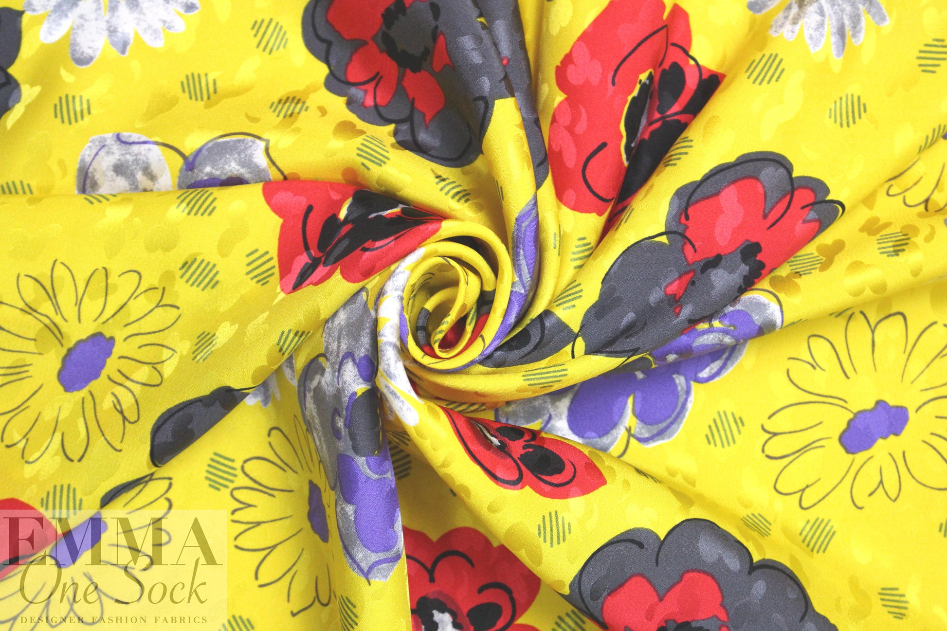 Abraham vintage couture silk jacquard - cherry/buttercup