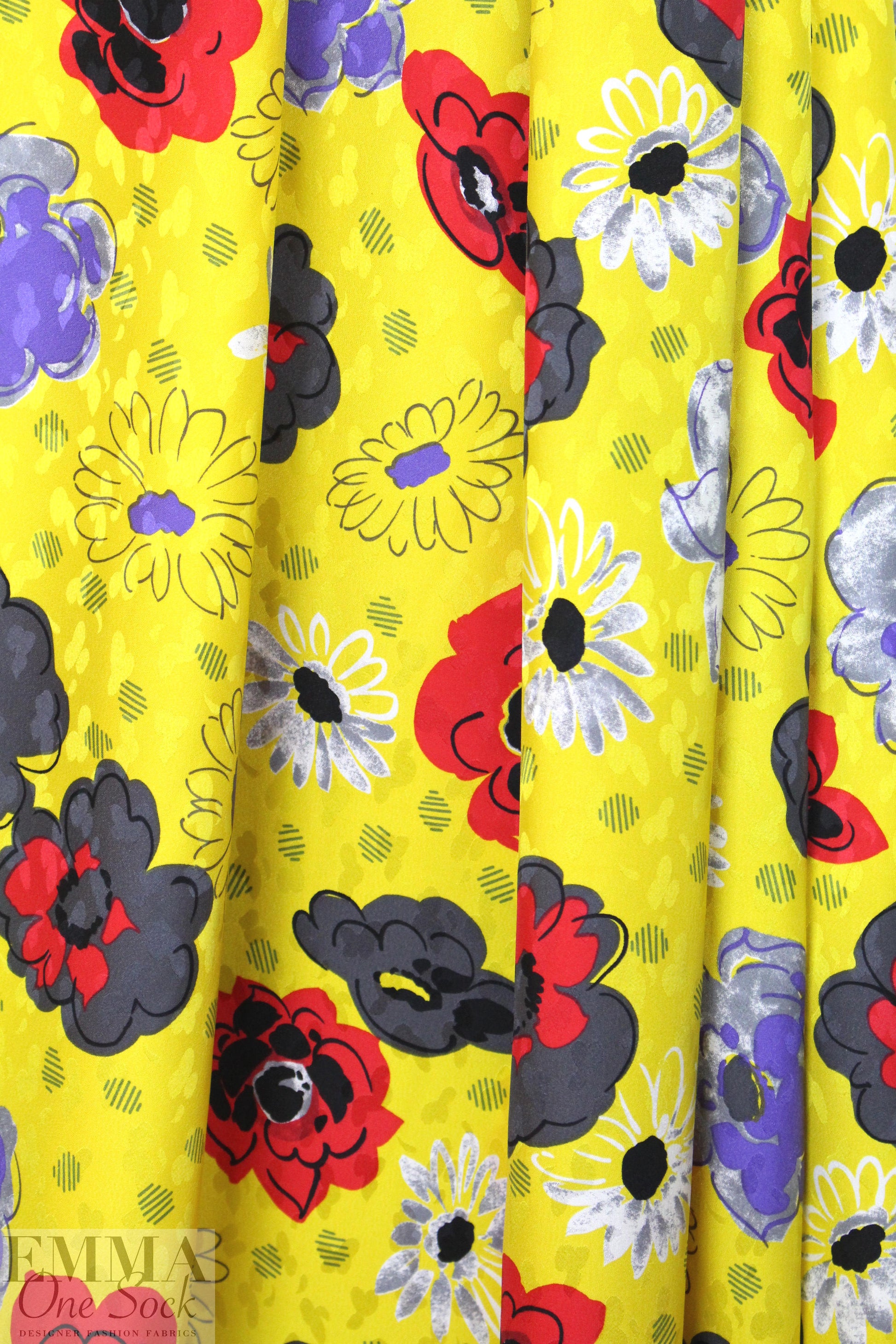 Abraham vintage couture silk jacquard - cherry/buttercup