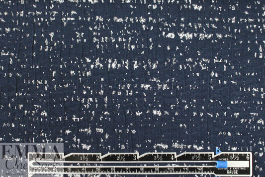 navy/white specks yarn dyed doubleknit