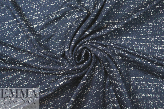 navy/white specks yarn dyed doubleknit .875 yds