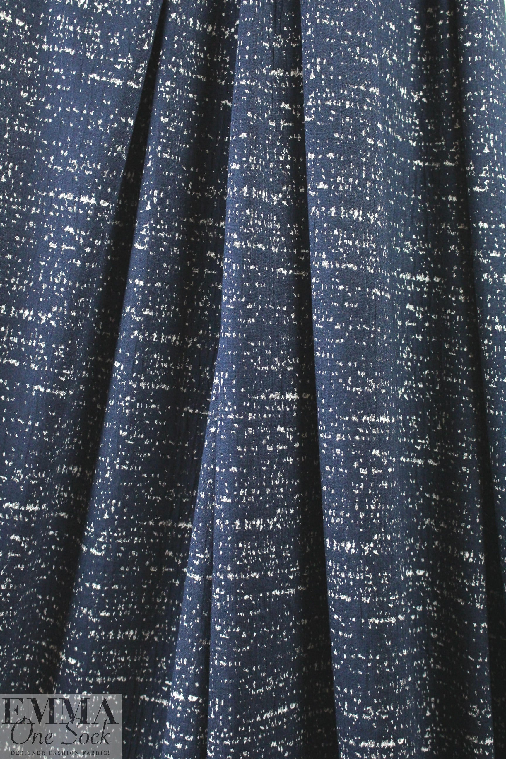 navy/white specks yarn dyed doubleknit