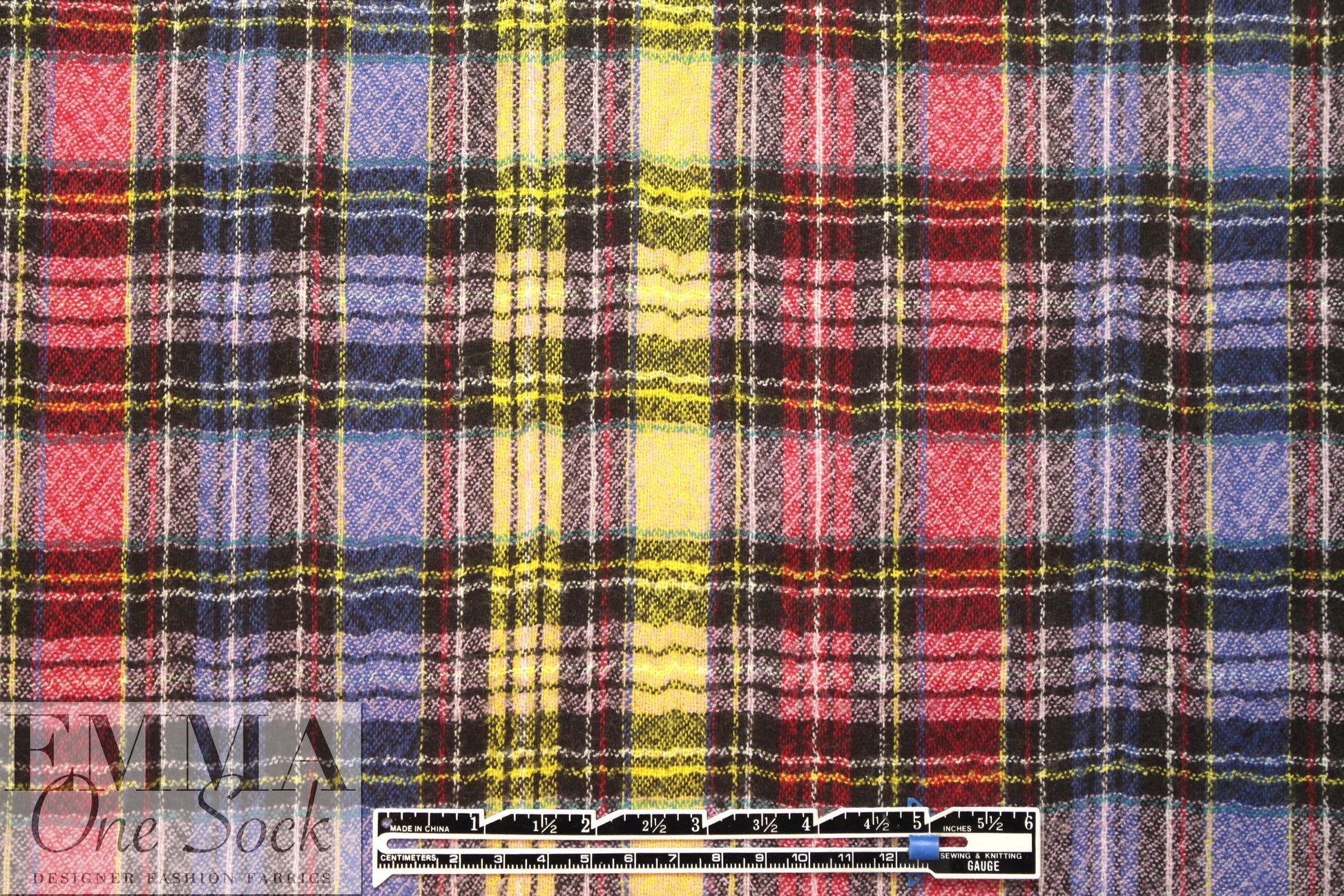 Italian virgin wool yarn dyed plaid, soft and drapey woven 1.25 yds